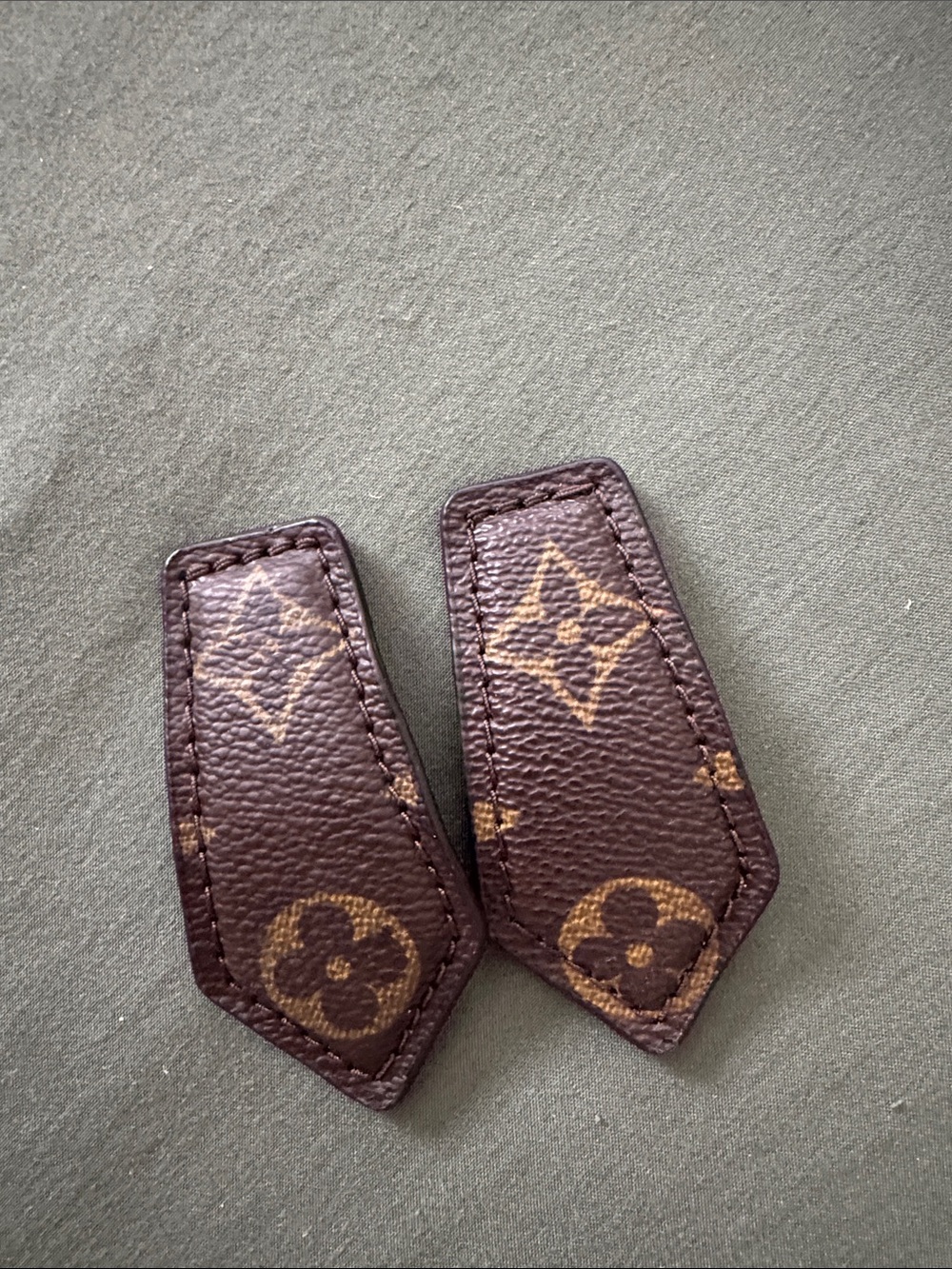 Accessorize Monogrammed Brown & Tan Leather Key/Card Holder Accents